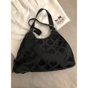 Coach OP Art Madison Maggie Hobo Purse in Black